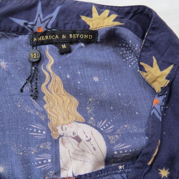 America & Beyond Dark Night Celestial Print Dress Medium NWOT - Picture 13 of 13